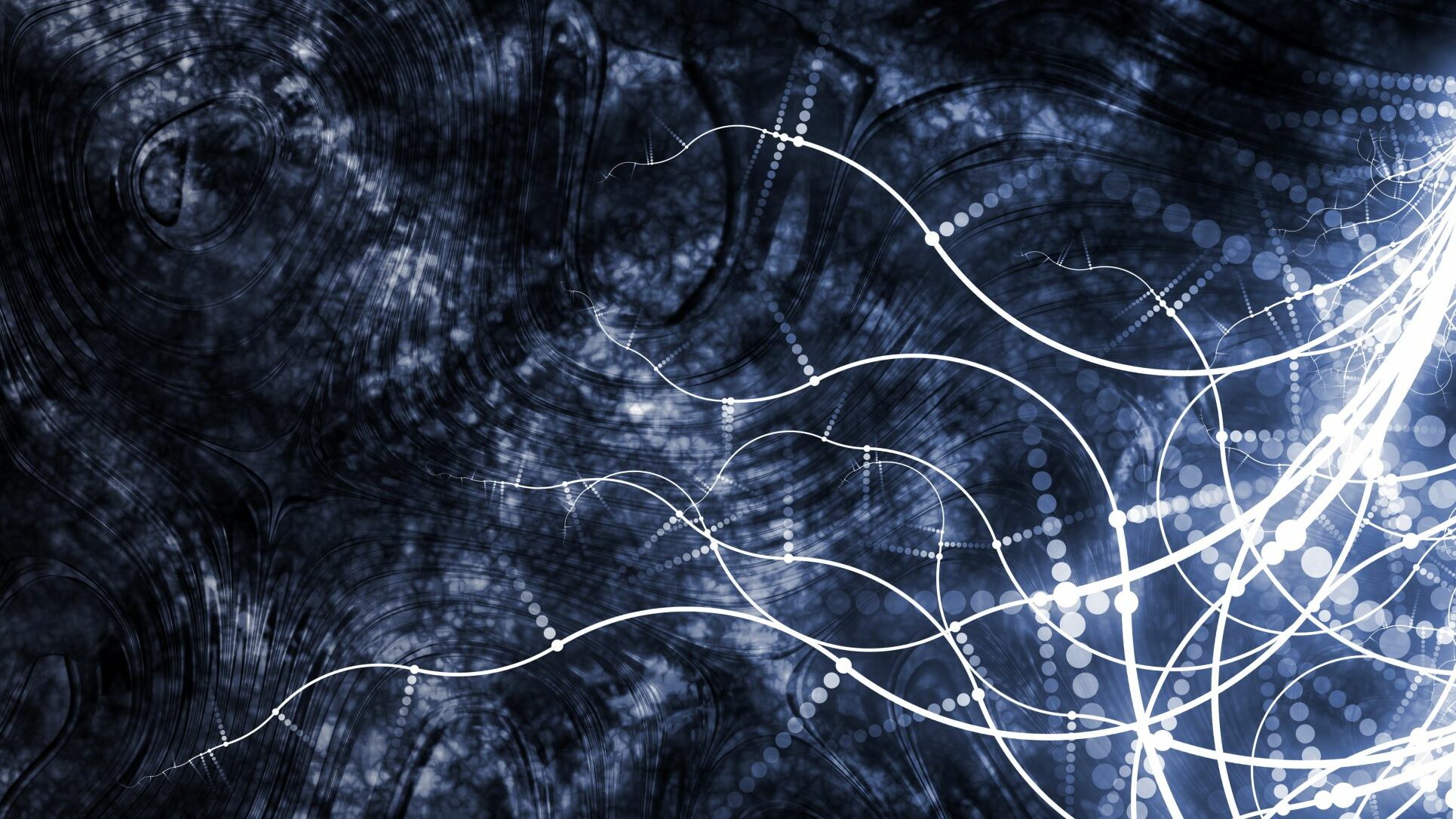 Abstract image of fibre optics and light bursts