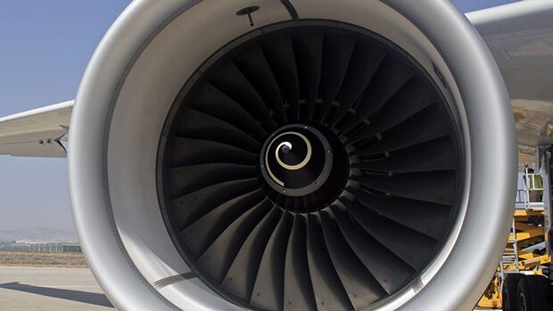 A plane engine.