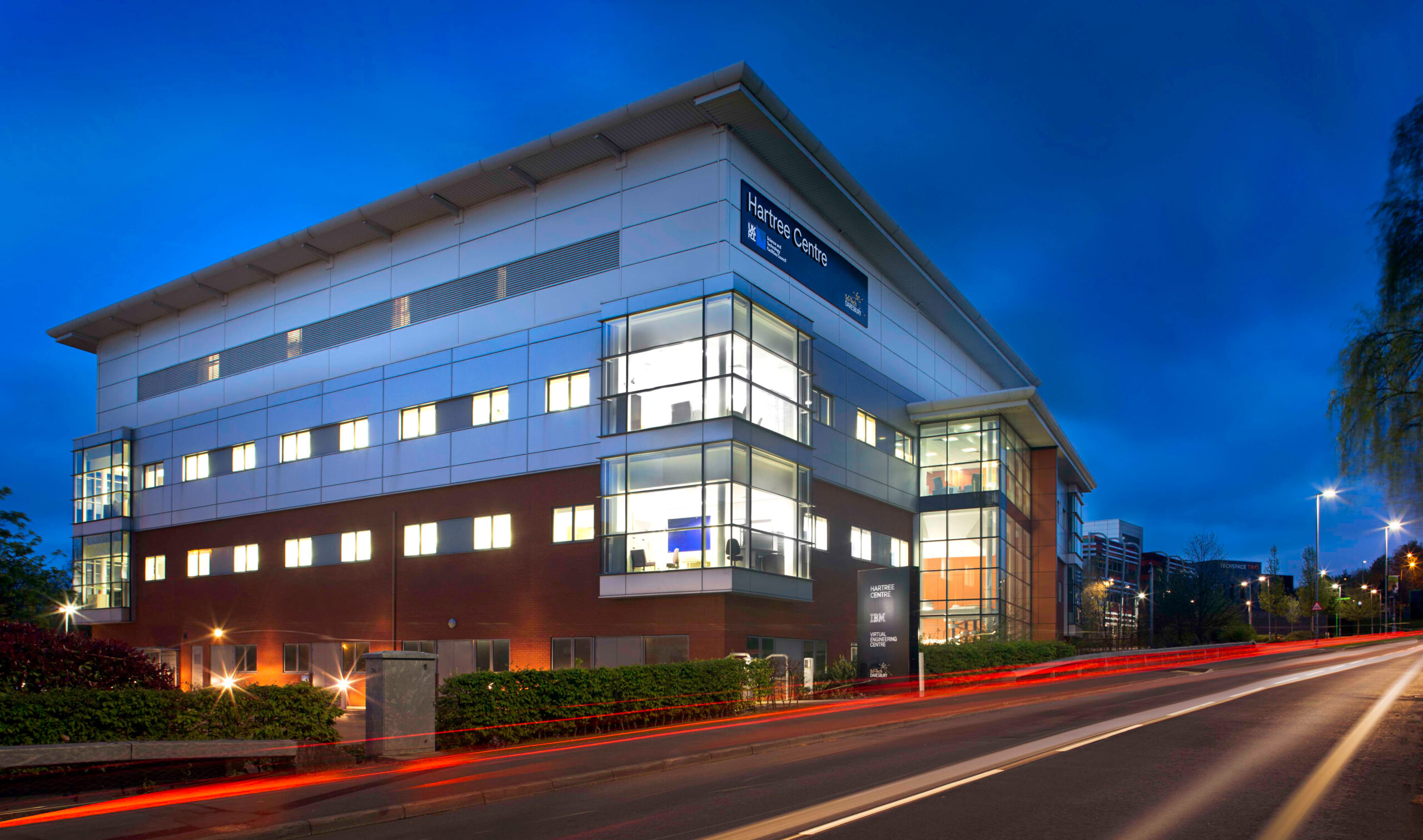 Hartree Centre Building at night